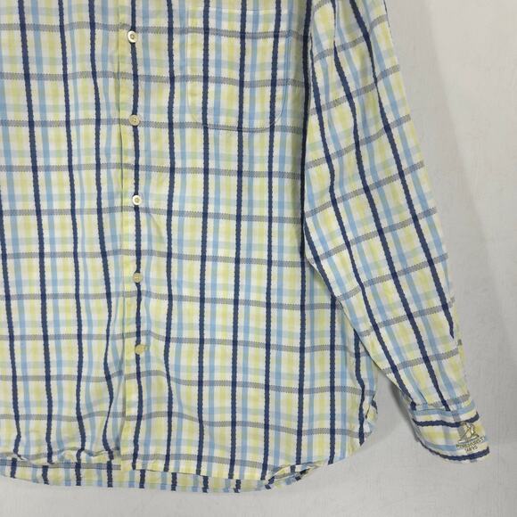 Tommy Bahama Shirt Mens L Blue Yellow Plaid Pinehurst Putter Boy Cuff Button Up - Picture 5 of 11
